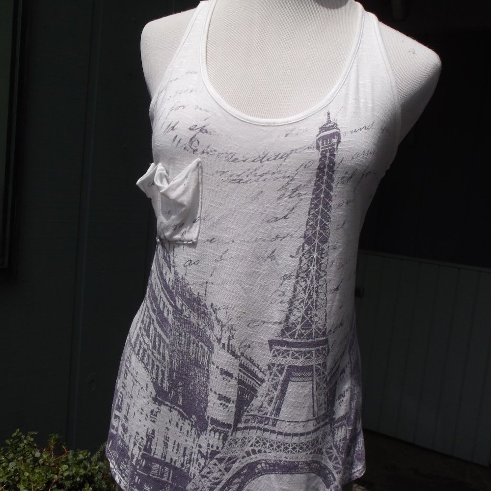 Wet Seal white Racer Back Grafic top